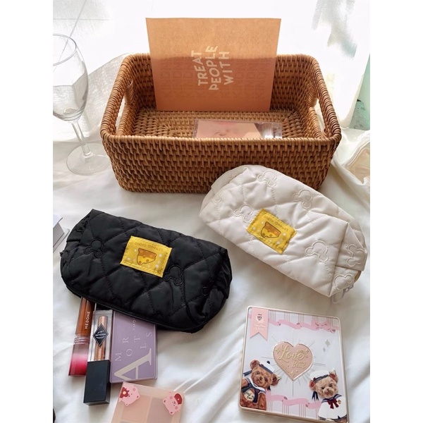 LITTLE DAISY | Cheese Fluffy Pouch / Puffy Pencil Case/ Tempat Pensil Korea Empuk Premium / Pouch Kosmetik Aesthetic Elegant Import