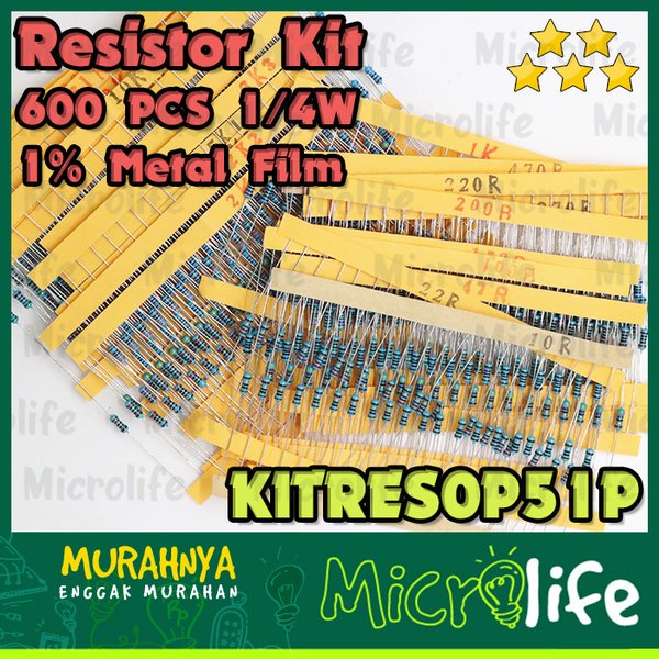 Resistor Kit 600 PCS 1/4W 1% Metal Film