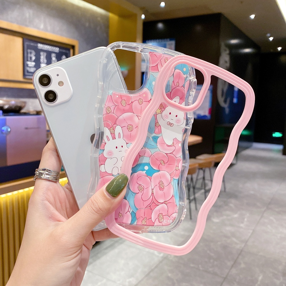 IPHONE Casing Bunga Kompatibel Untuk Iphone11 12 13 14 Pro Max Bunga Dicat Penutup Belakang XR X XS Max7 8 Plus Se2020 2022 Casing Bening