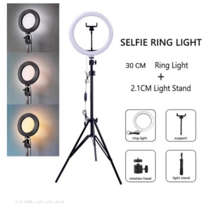 Dijual Ring Light 26 Cm Tripod 2.1 M - Tripod Lampu M-26 Selfie Ring Light Murah