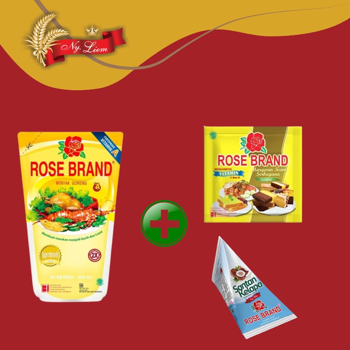 

PAKET ROSE BRAND Minyak Goreng 500mL + Margarine 200 mg + Santan 65mL