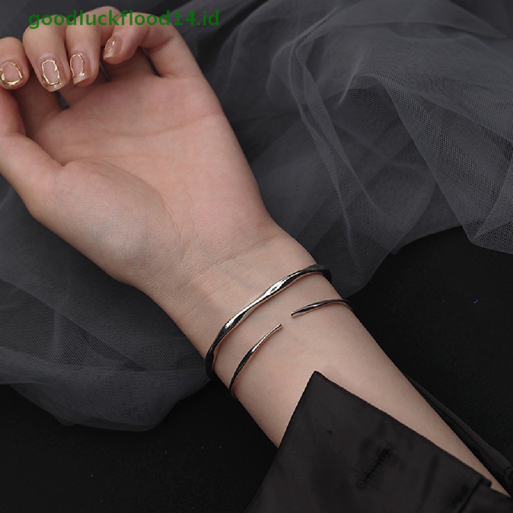 [GOOGFOUR] 999mobius Sterling Silver Gelang Elegan Fine Jewelry Open Bracelet Vintage Design Bangles Adjustable Fine Perhiasan Pesta Hadiah Aksesoris [TOP]