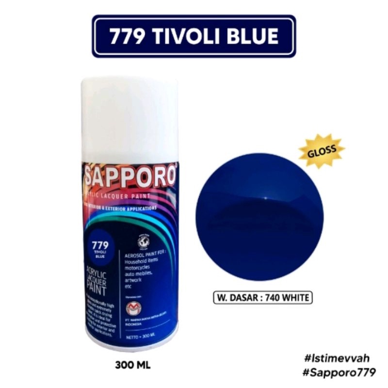 779 Tivoli Blue Saporo SAPPORO 300ml Biru Tua Dongker Trivoli Cat Semprot Spray Paint Motor Pilok Pi