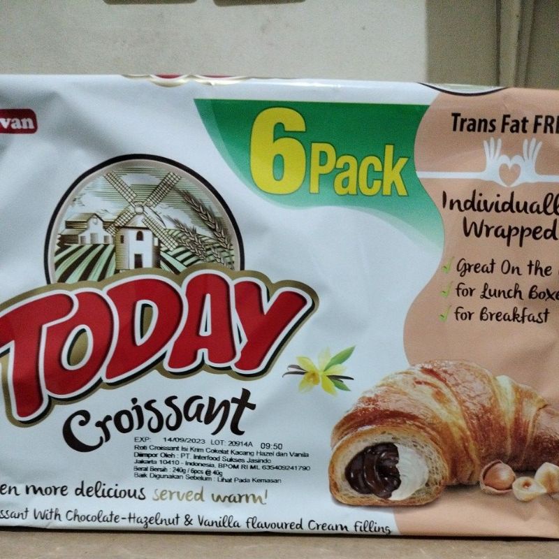 ELVAN TODAY CROISSANT PACK ISI 6 ROTI TURKI ORIGINAL