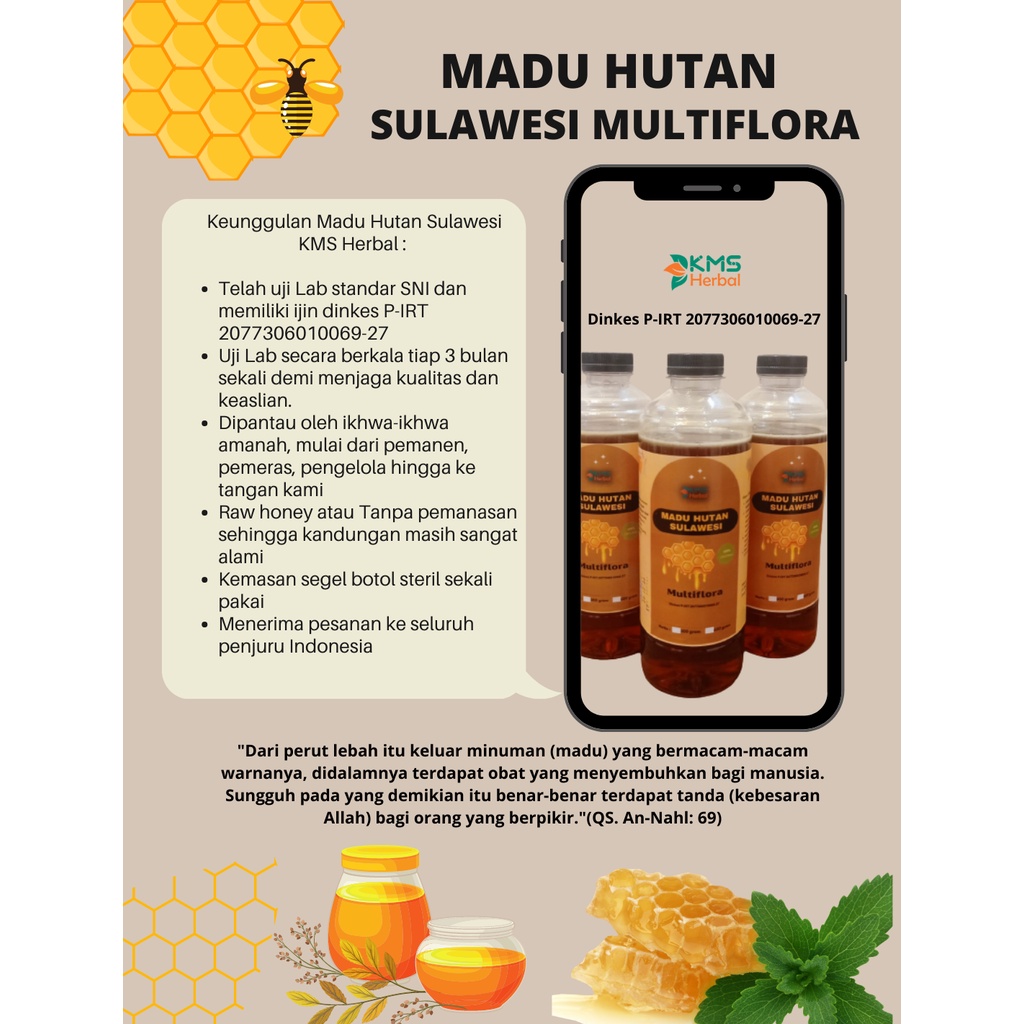 

Madu Hutan Sulawesi 600 Gram / Multiflora Sudah Uji Lab