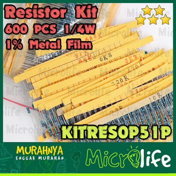 Resistor Kit 600 PCS 1/4W 1% Metal Film