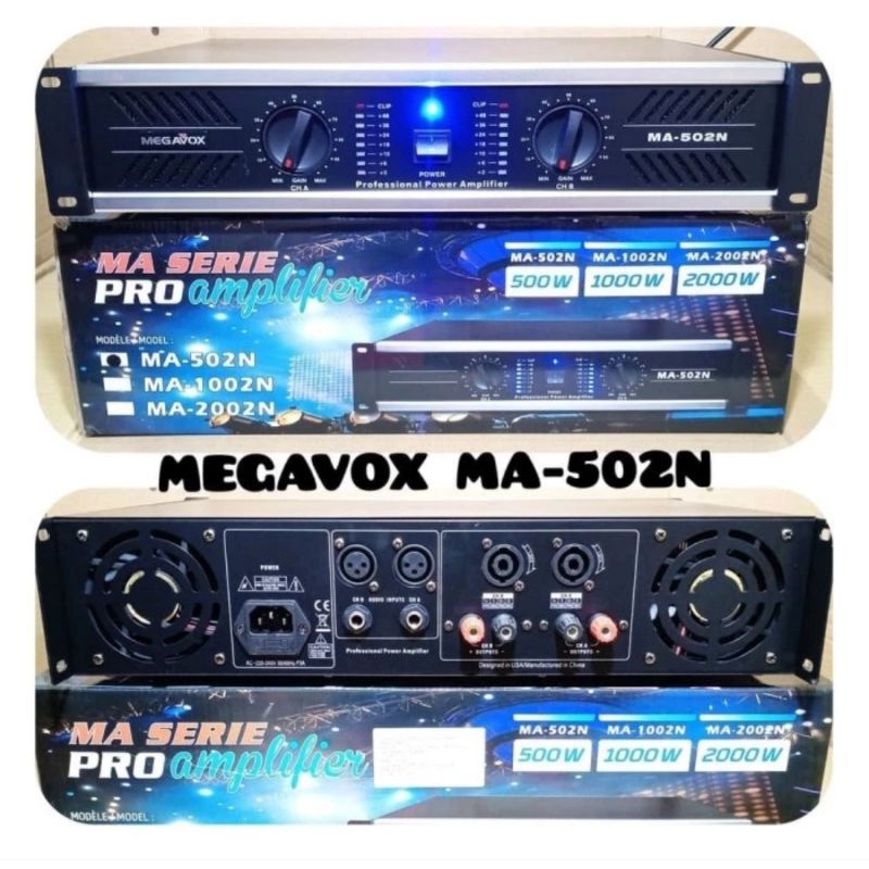 Power megavox ma502n original amplifier ma 502n 1000 watt