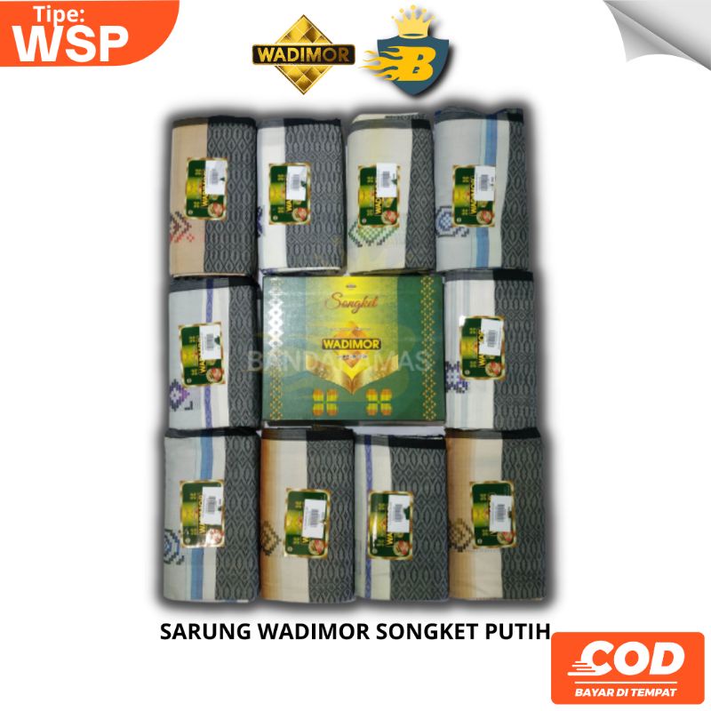 SARUNG WADIMOR SONGKET SPESIAL PUTIH | SARUNG TENUN | SARUNG PRIA DEWASA