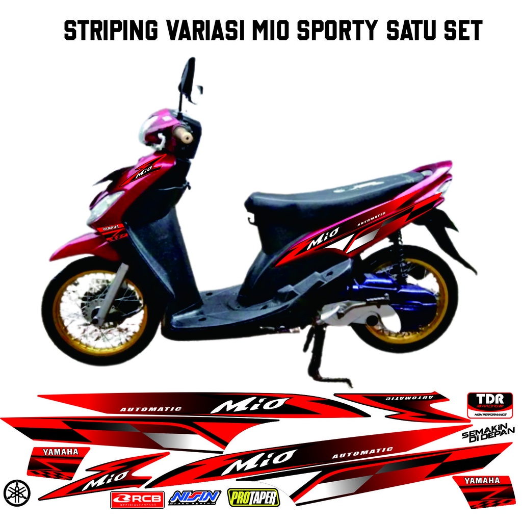 STRIPING VARIASI MIO SPORTY MERAH SIMPLE STIKER22