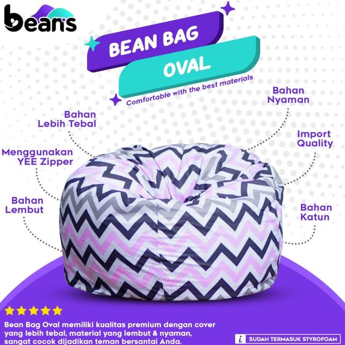 Bean Bag Oval Motif - Termasuk Isi - Bean Bag Motif - Beanbag - 02