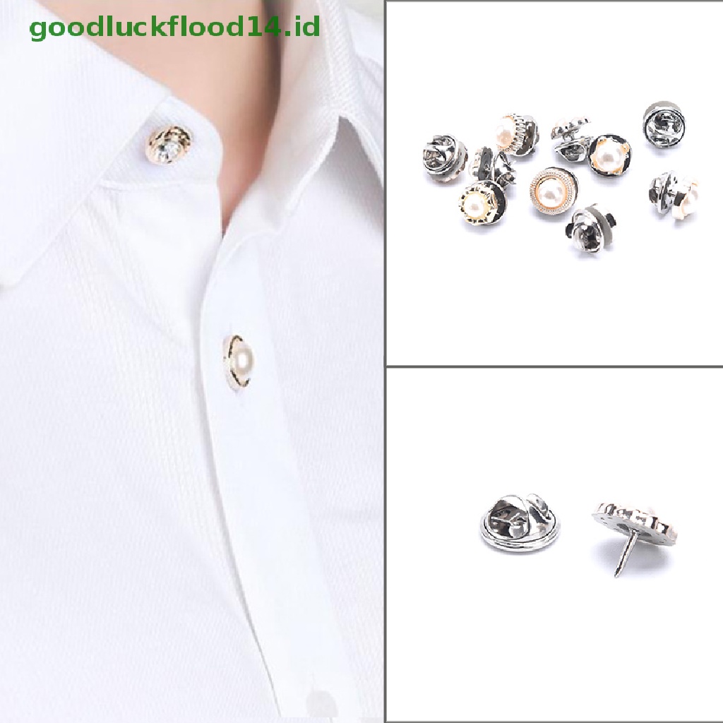 [GOOGFOUR] 10pcs Wanita Mutiara Bros Pin Set Tombol Anti Ekspos Aksesoris Baju Selendang [TOP]