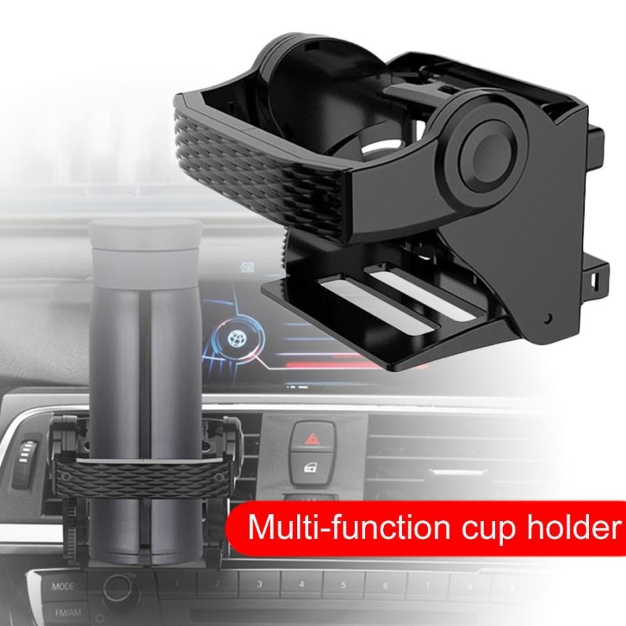 Carbon Cup Holder Lipat Tempat HP Minum Mobil Jepit AC Premium