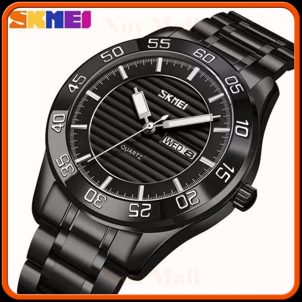 SKMEI Jam Tangan Kasual Analog Pria Waterproof Stainless Steel Strap - 9293