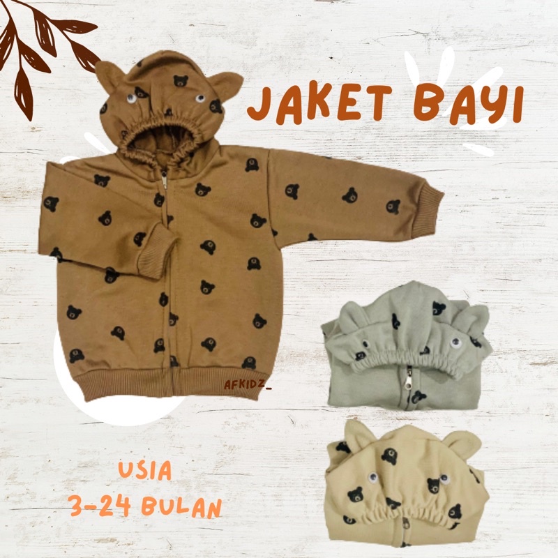 JAKET BAYI LUCU BAHAN TEBAL MOTIF BEAR TERMURAH KUALITAS PREMIUM