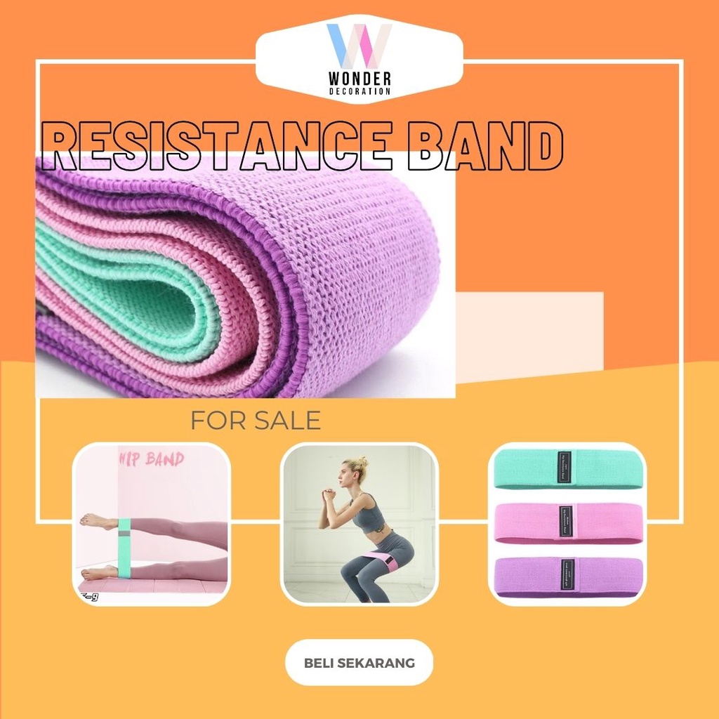 Alat Olahraga JS-9 Karet Band Olahraga Hip Band Resistence Band Polos