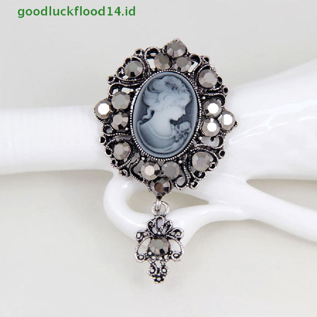 [GOOGFOUR] Hot Cameo Victorian Style crystal Pesta Pernikahan Wanita Liontin Bros Pin [TOP]