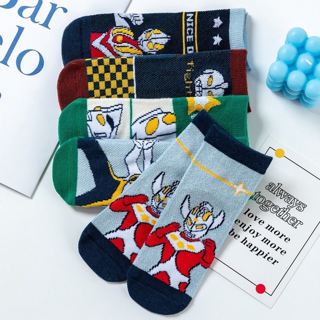 MurmerOfficial Kaos Kaki Anak Motif Ultraman Kaus Kaki Bayi Lucu KK055