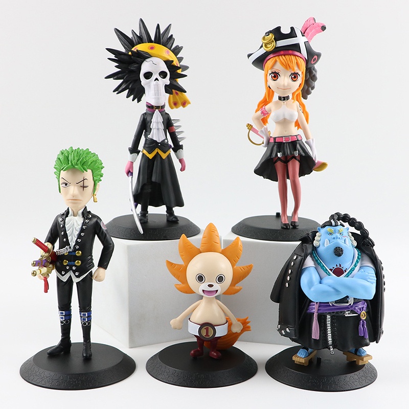 5pcs One Piece Anime Red Film Figure Luffy Uta Roronoa Zoro Sanji Nami Brook Chopper Action Figure Mainan Model Kolekte