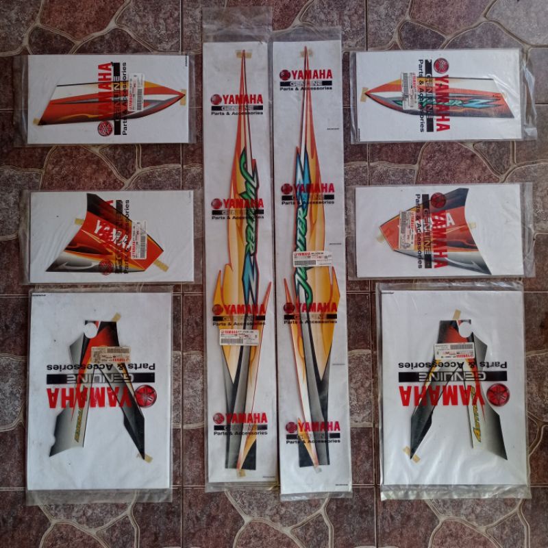 Stiker Striping Graphic Jupiter Z Lama Old Hitam Orange 2005 Original Asli YGP