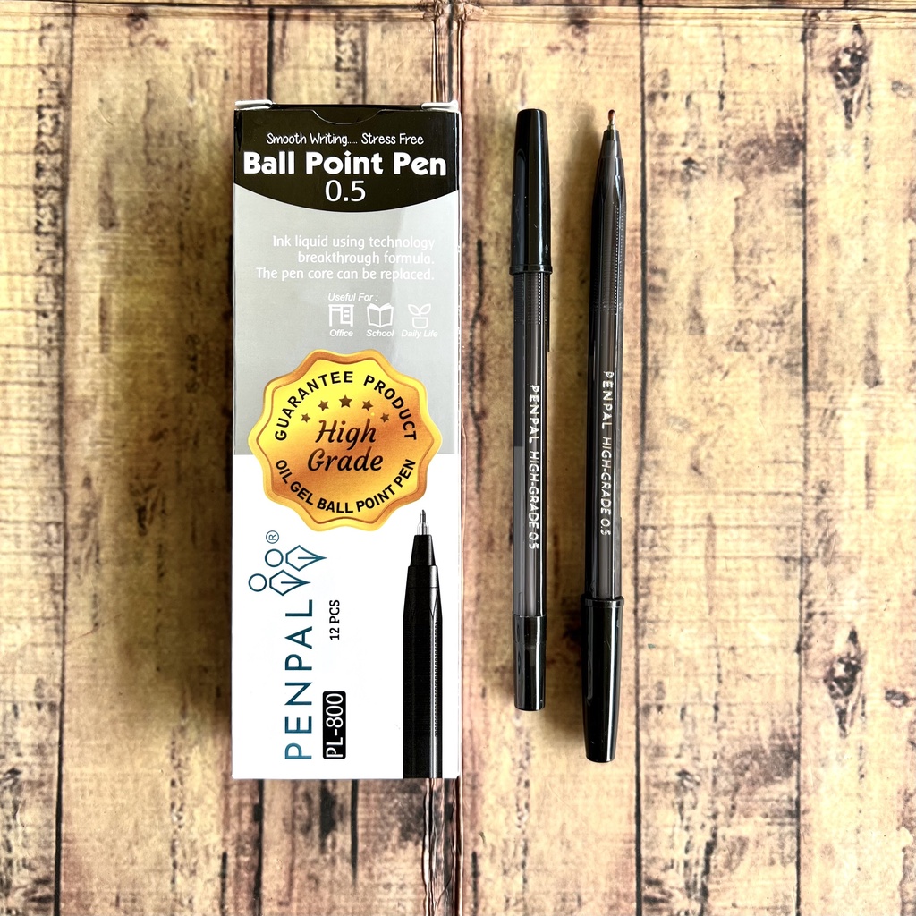 

12 Pcs Penpal Ballpoint PL-800 - Ballpoint Penpal - Pulpen 0.5
