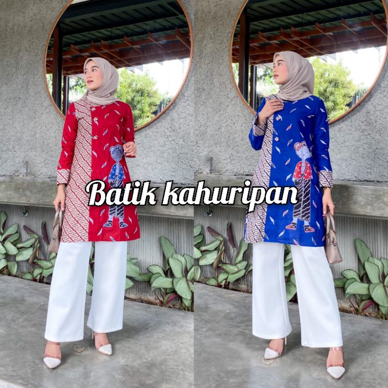 Tunik batik wanita lengan panjang Batik wanita modern bu tejo