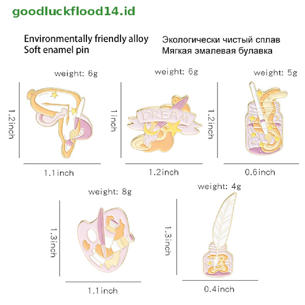 [GOOGFOUR] Kartun Papan Gambar Sikat enamel Bros Lencana pin Pakaian Tas Topi Perhiasan [TOP]
