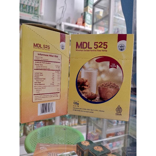 MDL 525 - Minuman Serbuk Kedelai Rasa Vanilla 1 Box isi 5 Sachet