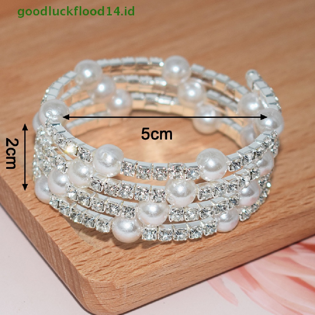 [GOOGFOUR] Gelang Mutiara Imitasi Kristal Elegan Multilayer Stretchable Pearl Bracelet Gelang Mutiara Untuk Wanita Hadiah Perhiasan Pengantin [TOP]