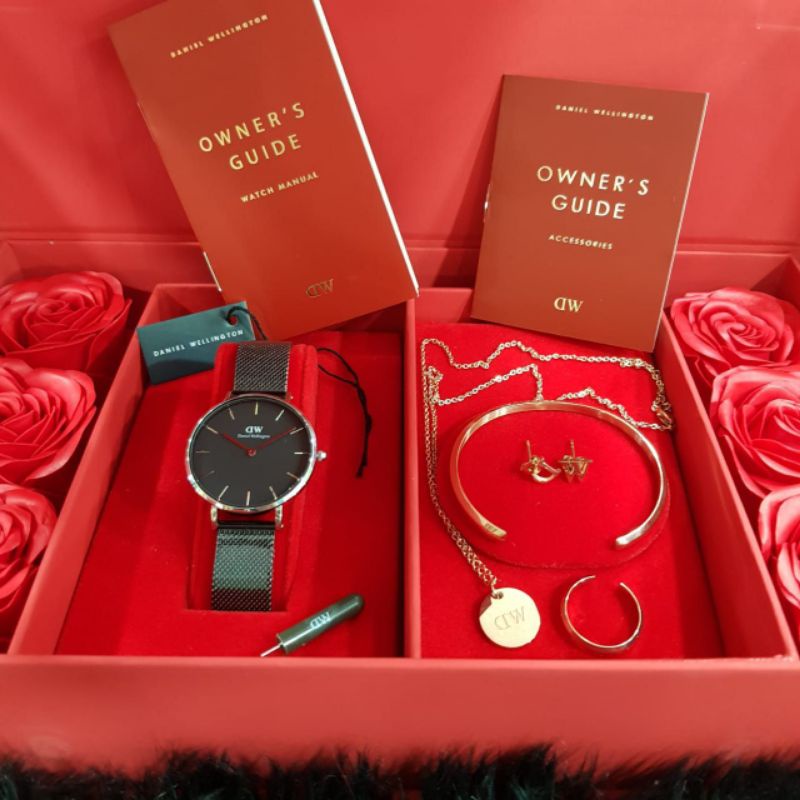 Dw Petite Sterling Fullset Baterai Anting",Cincin ,Gelang,Kalung