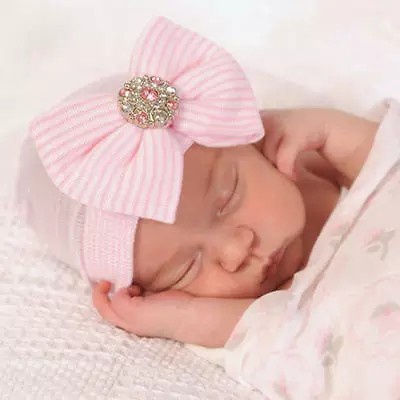 (pimenova) Topi newborn 0-3bln  bayi girl Soft baby bonnets for girls bowknot flower baby girl