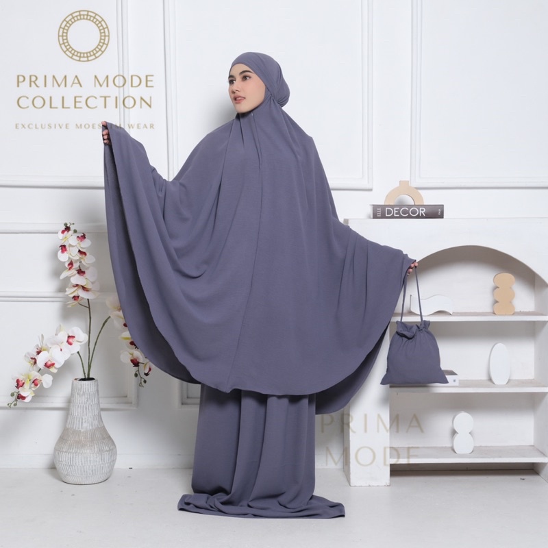 Mukena Dewasa Anisa Mukena Lesti Crinkle Air Flow 3IN1 Super Jumbo Polos Mukena