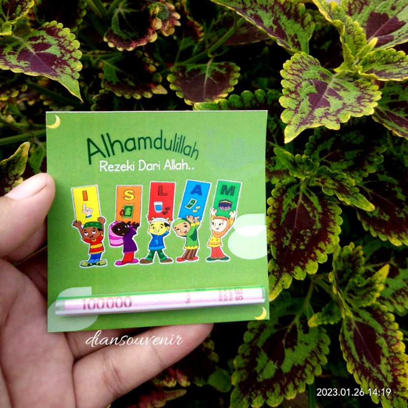 

amplop lebaran viral, amplop sedotan, amplop THR
