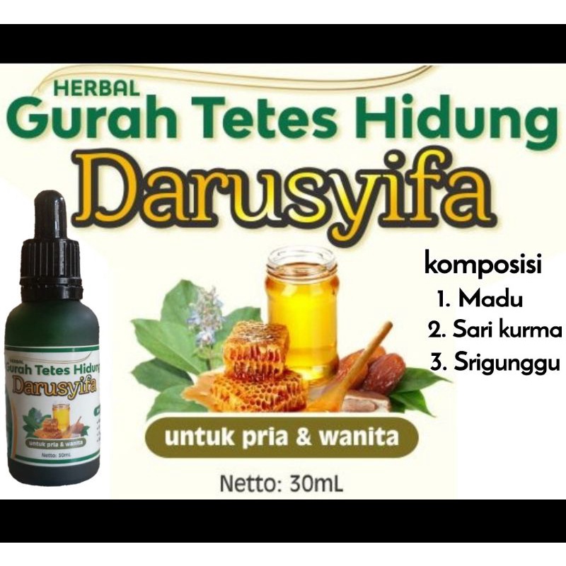 Gurah tetes hidung Asy-Syifa Darusyifa original untuk meringankan gangguan pernafasan