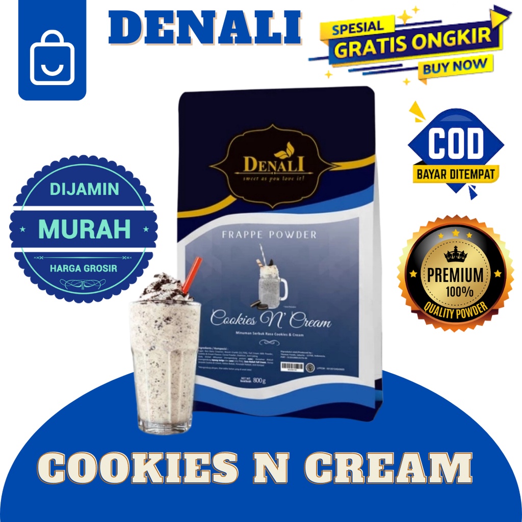 

DENALI COOKIES N CREAM POWDER RASA KUKIS DAN KRIM FRAPPE MINUMAN KEKINIAN