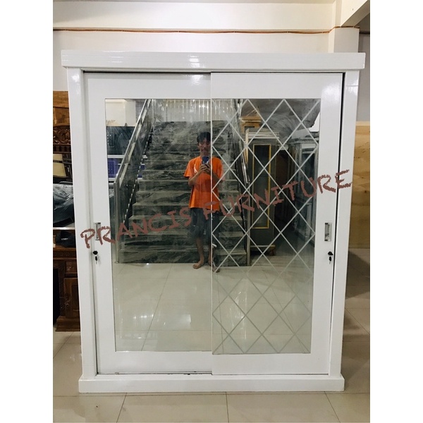 LEMARI PAKAIAN JUMBO PINTU 2 LEMARI PAKAIAN SLIDING PINTU 2 LEMARI PAKAIAN FULL KACA