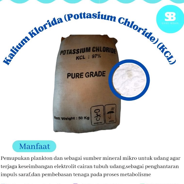 Kalium Klorida/Kcl/Pottasium Chloride/25Kg