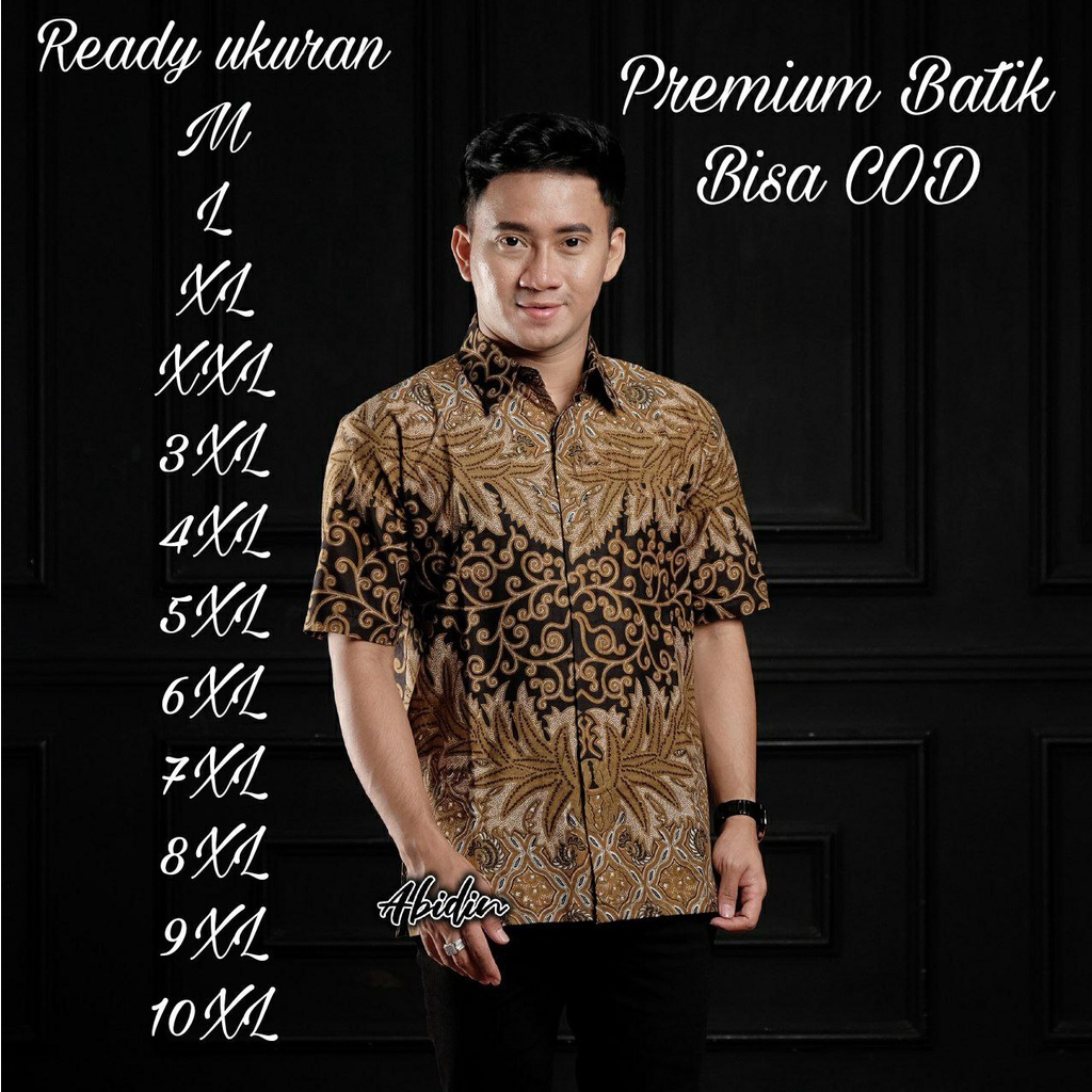 TERBARU Kemeja Batik Pria Lengan Pendek Batik Sidoluhur Batik Gold Warna MAS Hem Baju Batik Pria Lengan Pendek M L XL XXL 3XL 4XL 5XL 6XL 7XL 8XL 9XL 10XL