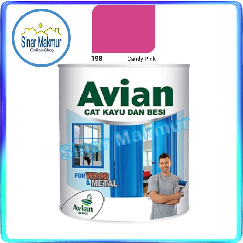 Cat Kayu Besi 1 KG 0,9 Liter 198 Candy Pink (AVIAN)