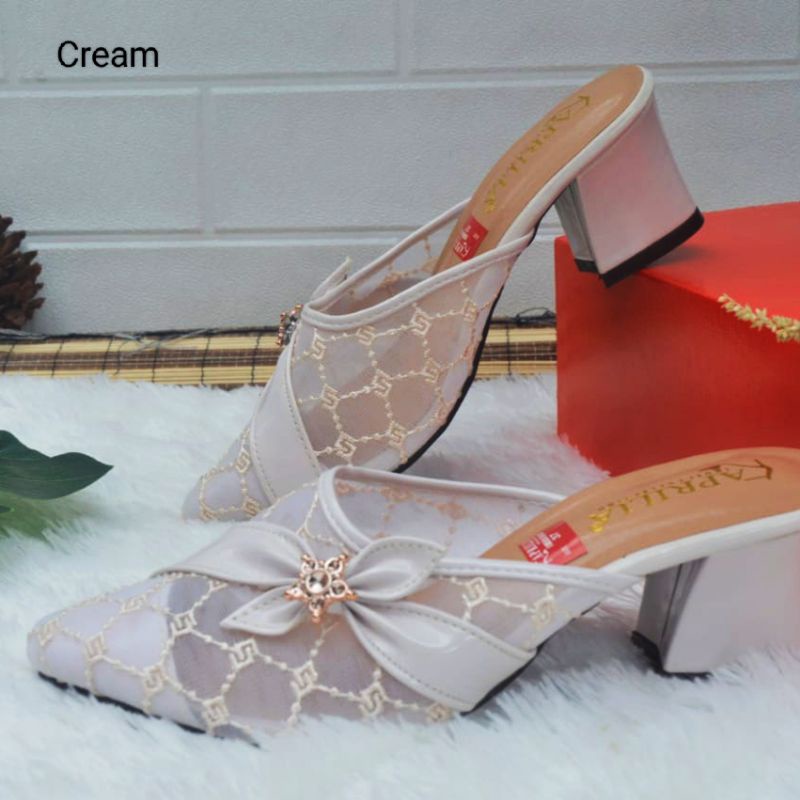 Sandal brukat pesta wanita terbaru hak tahu 5cm aprilia collection/sendal sepatu heels pengantin pernikahan wanita remaja kekinian intan shoes collection bisa cod/weeding shoes