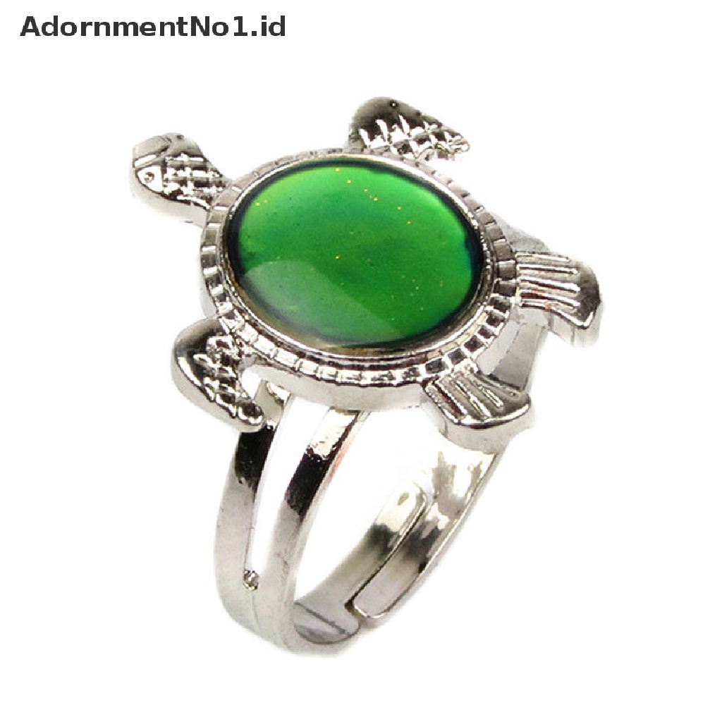 [AdornmentNo1] Fashion Chic 1PC Mood Ring Berubah Warna Turtle Adjustable Temperature Ring [ID]