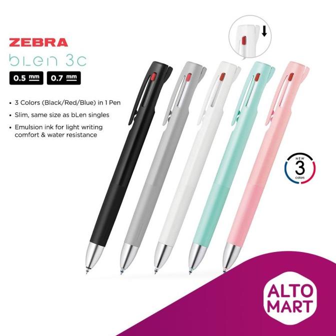 

PROMO Zebra BLEN 3C 3 Color Multi Pen Ballpoint 0.7 0.5 mm by Nendo