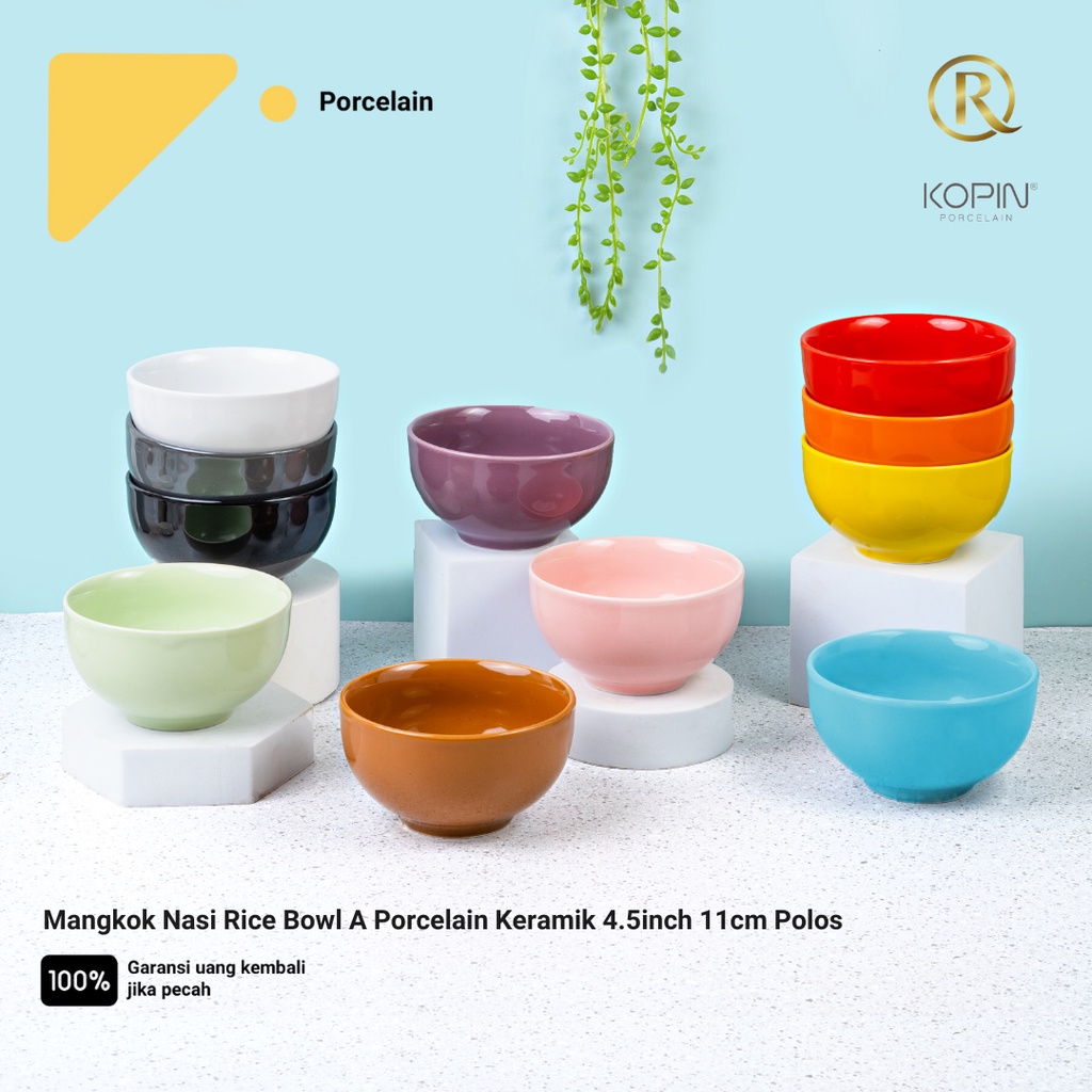 Mangkok Nasi Rice Bowl A Porcelain Keramik 4.5inch 11cm Polos