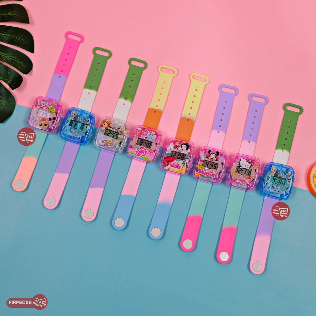 TERMURAH! Jam Tangan Anak Karakter Motif Kartun Gelang Anak Unisex Terbaru dengan Bahan Karet