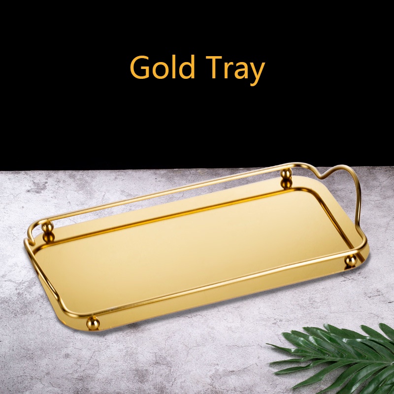 Mi.more Nampan Nordic Gold Tray 36x20cm / Tray / Nampan / Pajangan Emas Dekorasi