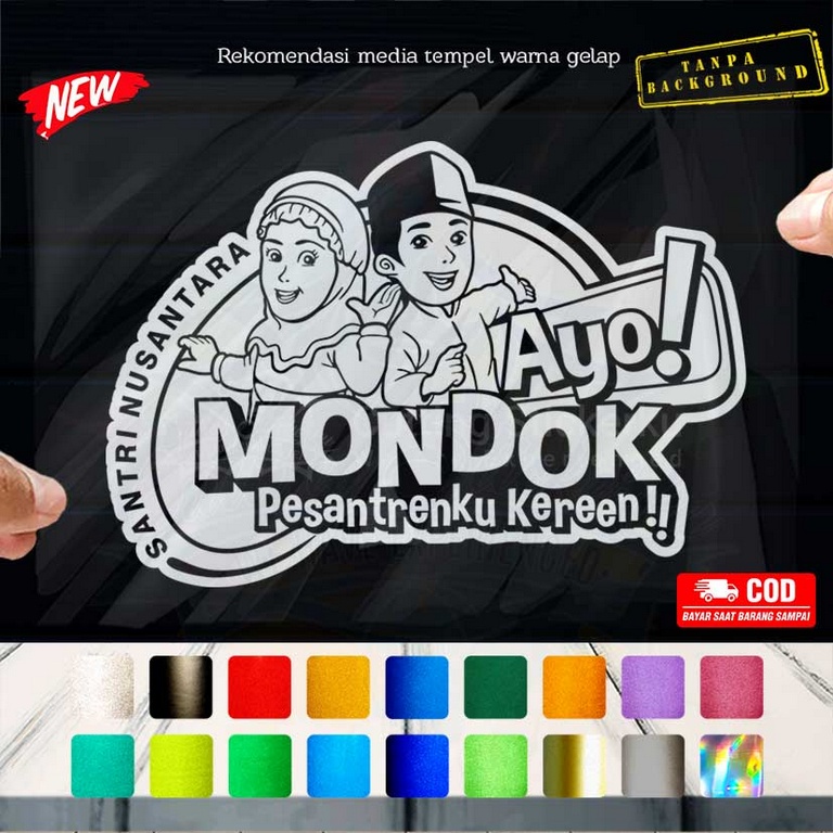 Cutting Stiker Ayo Mondok Variasi Motor Mobil Sticker Dakwah Edmus Timbul Keren Nyala Dasbor Spakbor Visor Body Kaca Helm Laptop Hologram Reflective Tahan Air Bodi Setiker Bodi Samping Nama Scoopy Vario Beat Nmax Pcx Vespa Aesthetic Pickup Windshield