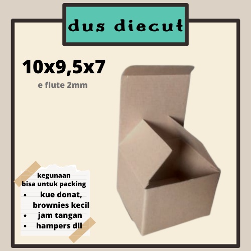 

Kardus Dus / Packing / Packaging Diecut Polos Baru uk 10x9,5x7