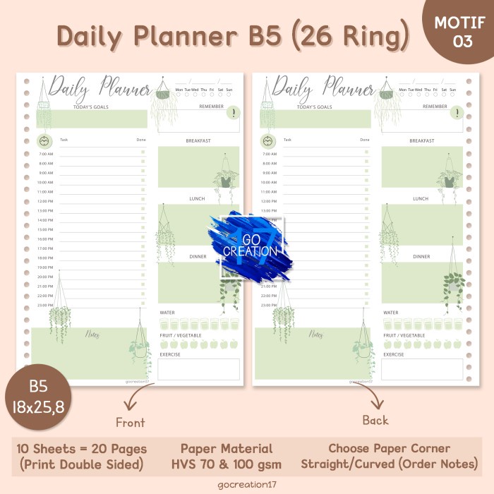 

Kertas Isi Binder Daily Planner 03 (A6 A5 B5)