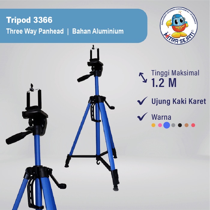 Tripod Warna Extandable 3366 1.5M #Original