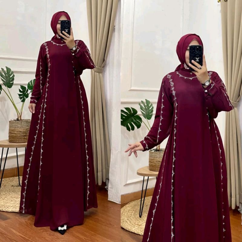 Jihan dress gamis polos premium murah
