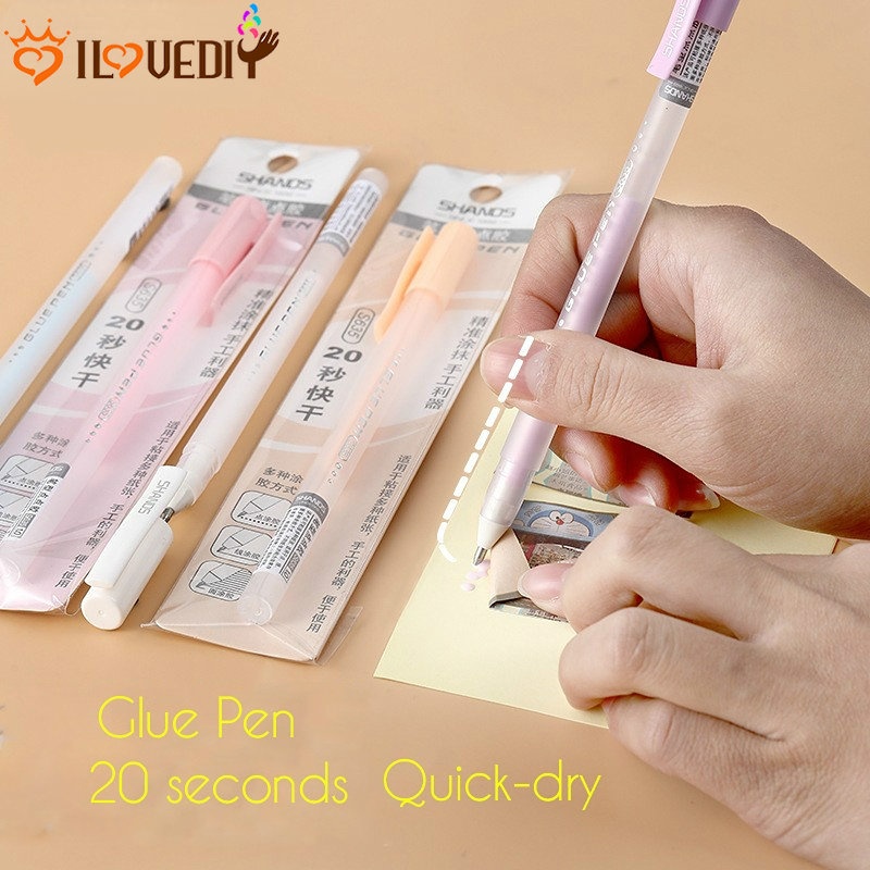 Manual DIY Stiker Tempel Perekat Lem Kreatif Siswa Alat Tulis 20detik Cepat Kering Glue Pen Candy Color Solid Glue Stick Dot Type Adhesive Portable Dispensing Pen